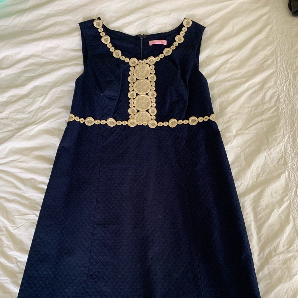 Blue and gold Lilly Pulitzer dress
